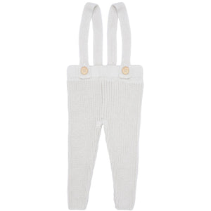 Thick Knitted Organic Cotton Baby and Children Suspender Trousers Cream - EFENDINA PAZAR - BABOO - 