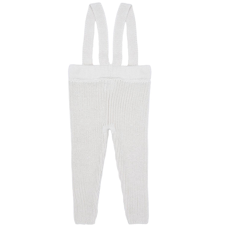 Thick Knitted Organic Cotton Baby and Children Suspender Trousers Cream - EFENDINA PAZAR - BABOO - 
