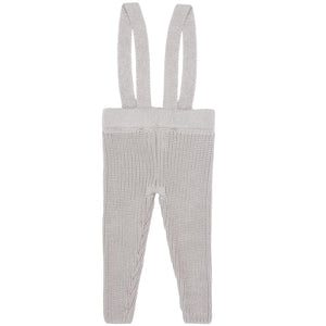 Thick Knitted Organic Cotton Baby and Kids Suspender Trousers Beige - EFENDINA PAZAR - BABOO - 8682291514941