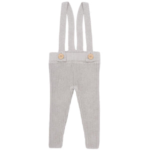 Thick Knitted Organic Cotton Baby and Kids Suspender Trousers Beige - EFENDINA PAZAR - BABOO - 8682291514941