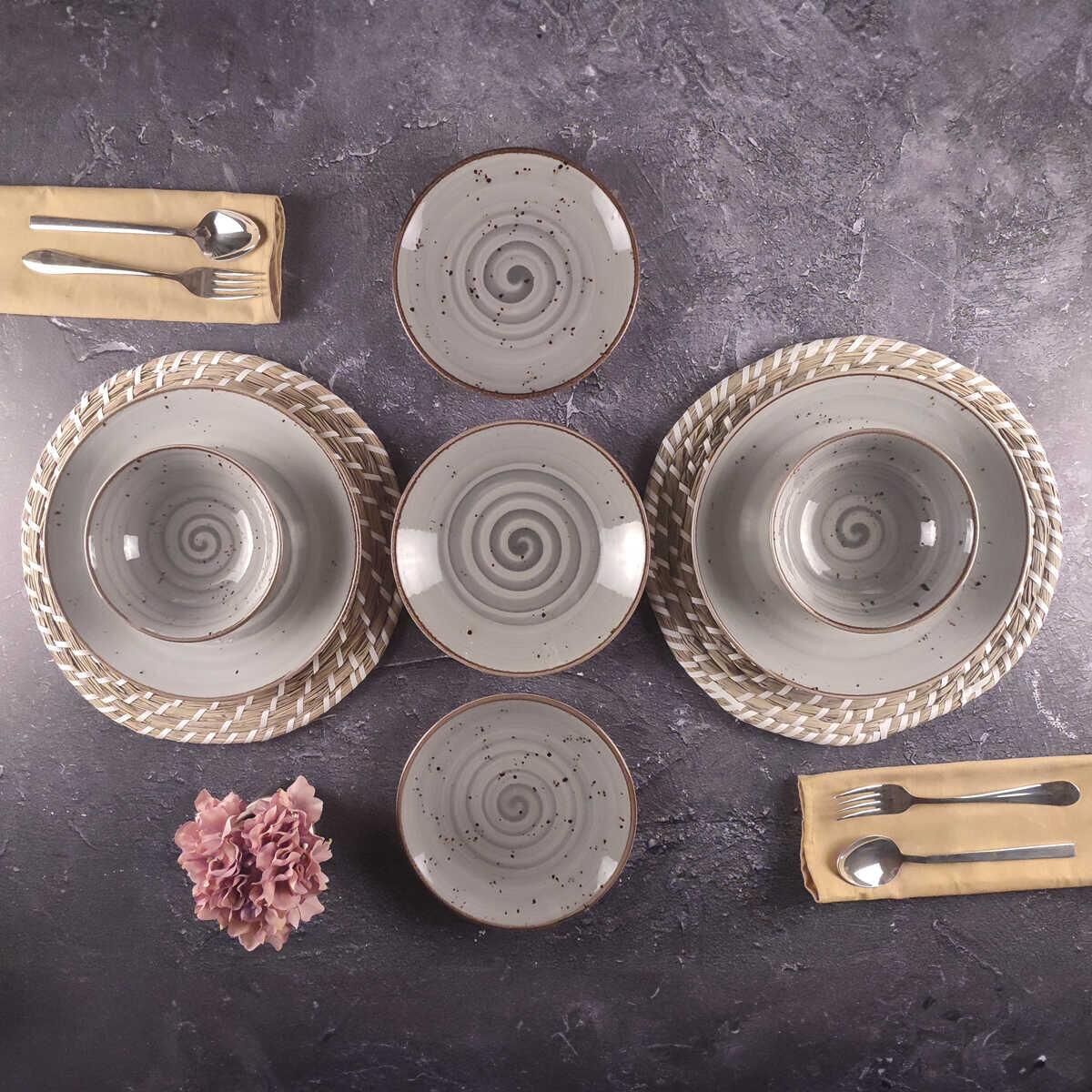 Tulu Sea Gray 24 Piece Dinner Set for 6 Persons