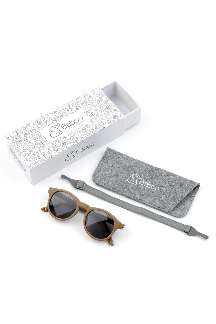Ultra Light Midi Size Children's Sunglasses Brown - EFENDINA PAZAR - BABOO - 8682291516327