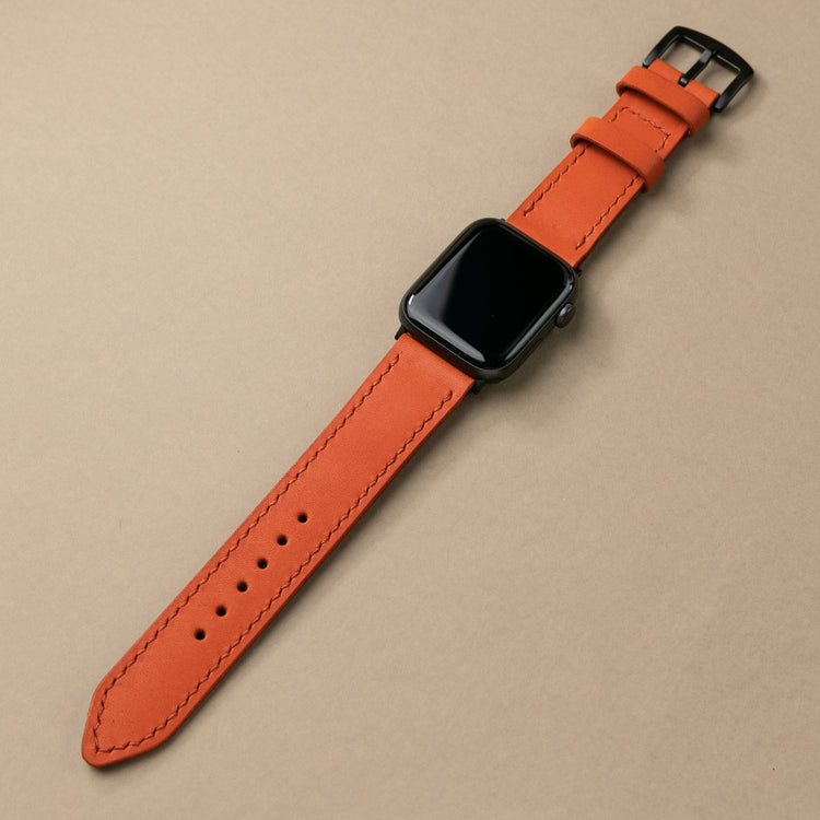 Veg - Tan Leather Apple Watch Strap - Orange - EFENDINA PAZAR - Roarcraft - 7310664040601