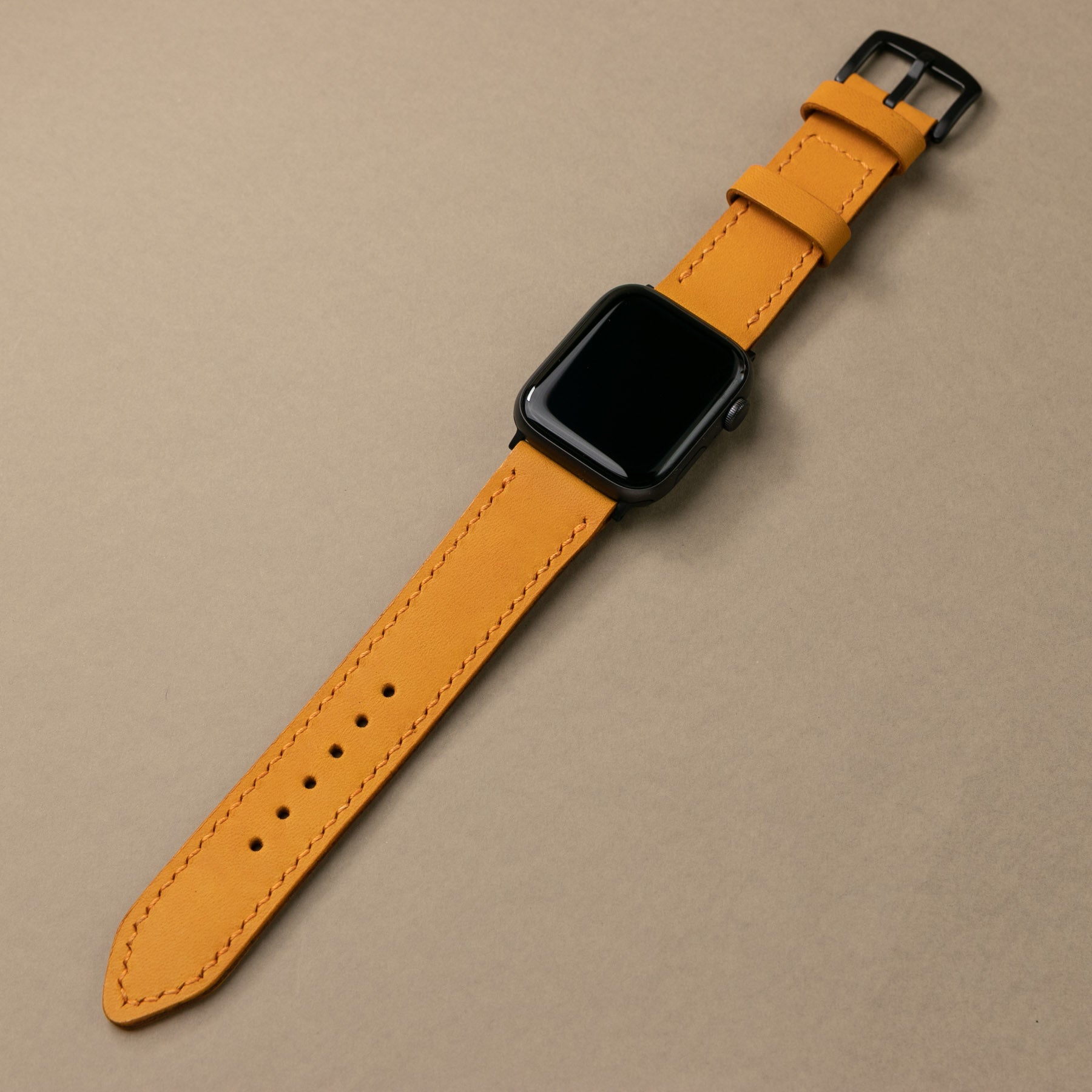 Veg - Tan Leather Apple Watch Strap - Sunflower - EFENDINA PAZAR - Roarcraft - 7310667743385