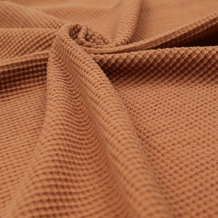 Waffle Organic Cotton Baby Blanket Brown - EFENDINA PAZAR - BABOO - 8682291518437