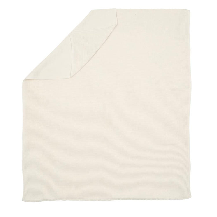 Waffle Organic Cotton Baby Blanket Cream - EFENDINA PAZAR - BABOO - 8682291518451