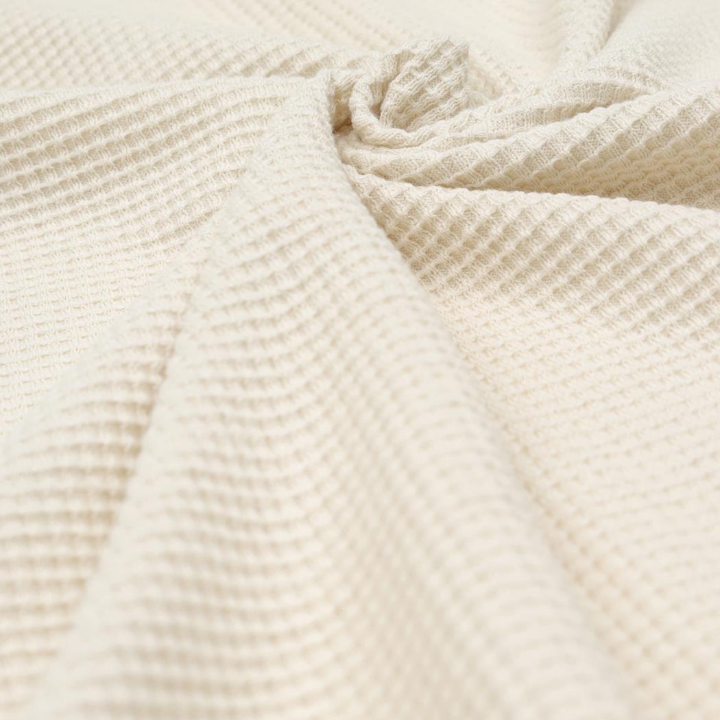 Waffle Organic Cotton Baby Blanket Cream - EFENDINA PAZAR - BABOO - 8682291518451