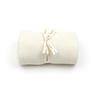 Waffle Organic Cotton Baby Blanket Cream - EFENDINA PAZAR - BABOO - 8682291518451