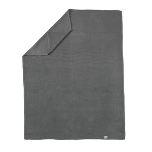 Waffle Organic Cotton Baby Blanket Gray - EFENDINA PAZAR - BABOO - 8691810010529