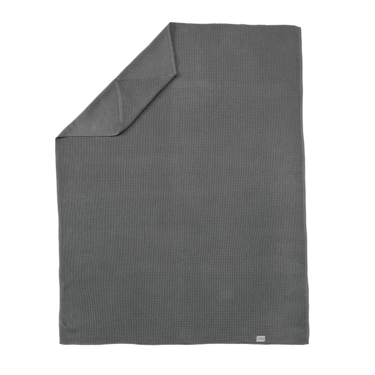 Waffle Organic Cotton Baby Blanket Gray - EFENDINA PAZAR - BABOO - 8691810010529
