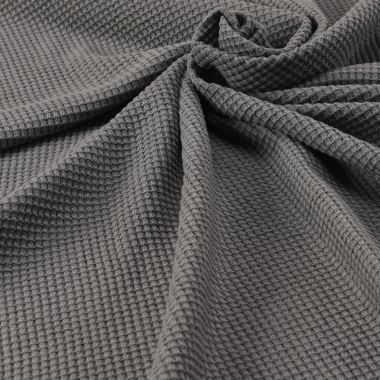 Waffle Organic Cotton Baby Blanket Gray - EFENDINA PAZAR - BABOO - 8691810010529