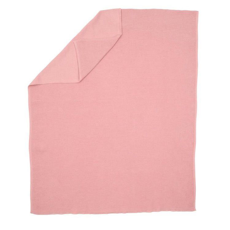 Waffle Organic Cotton Baby Blanket Pink - EFENDINA PAZAR - BABOO - 8682291518420