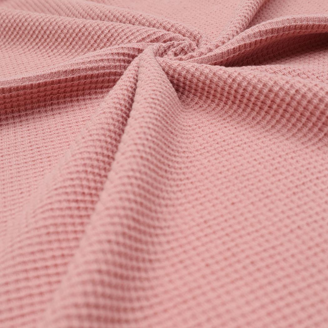 Waffle Organic Cotton Baby Blanket Pink - EFENDINA PAZAR - BABOO - 8682291518420