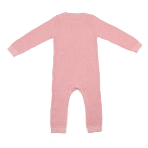 Waffle Organic Cotton Baby Rompers Pink - EFENDINA PAZAR - BABOO - 8682291000635