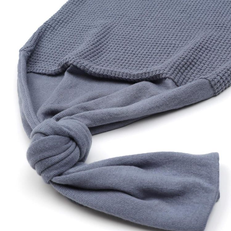 Waffle Organic Cotton Baby Swaddle Blanket Blue - EFENDINA PAZAR - BABOO - 8682291518383