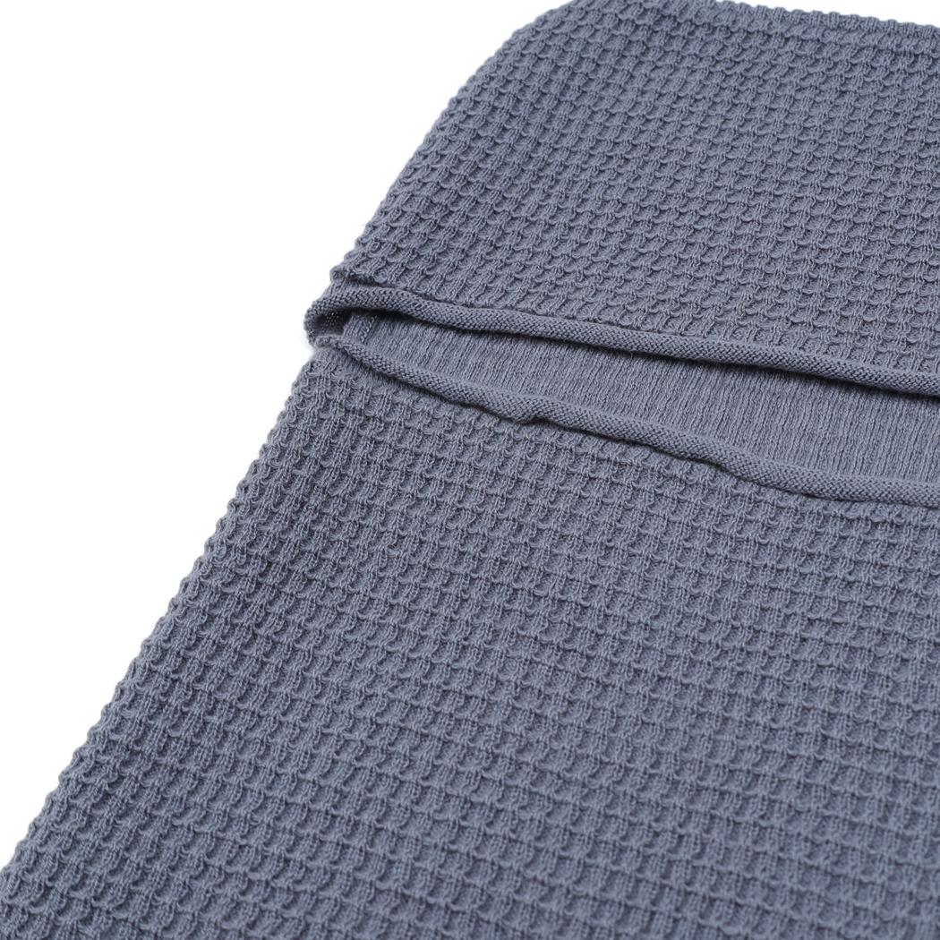 Waffle Organic Cotton Baby Swaddle Blanket Blue - EFENDINA PAZAR - BABOO - 8682291518383