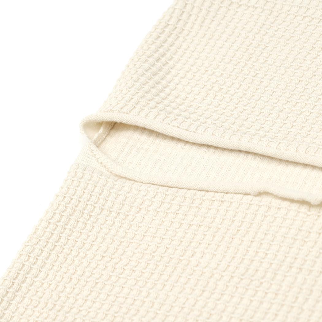 Waffle Organic Cotton Baby Swaddle Blanket Cream - EFENDINA PAZAR - BABOO - 8682291518390