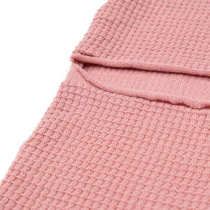 Waffle Organic Cotton Baby Swaddle Blanket Pink - EFENDINA PAZAR - BABOO - 8682291518369