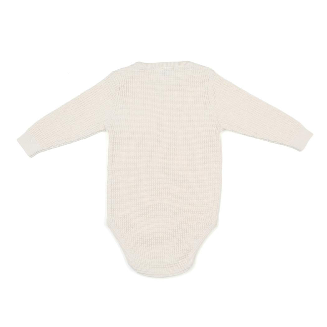 Waffle Organic Cotton Top - Bottom Baby Set Cream - EFENDINA PAZAR - BABOO - 8682291519939