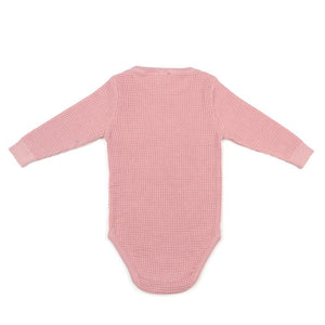 Waffle Organic Cotton Top - Bottom Baby Set Pink - EFENDINA PAZAR - BABOO - 8682291519786