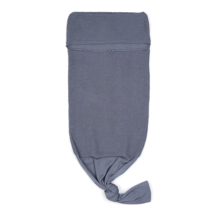 Waffle Swaddle Blanket Beanie Booties Gift Set Blue - EFENDINA PAZAR - BABOO - 8691810009240