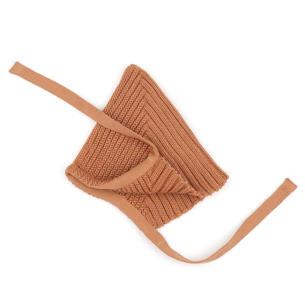 Waffle Swaddle Blanket Beanie Booties Gift Set Brown - EFENDINA PAZAR - BABOO - 8691810009622