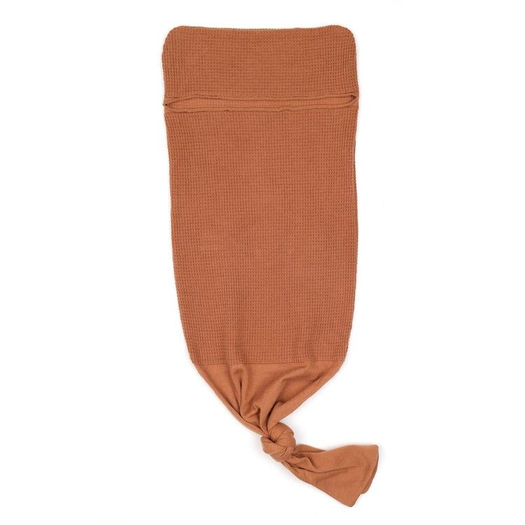 Waffle Swaddle Blanket Beanie Booties Gift Set Brown - EFENDINA PAZAR - BABOO - 8691810009622