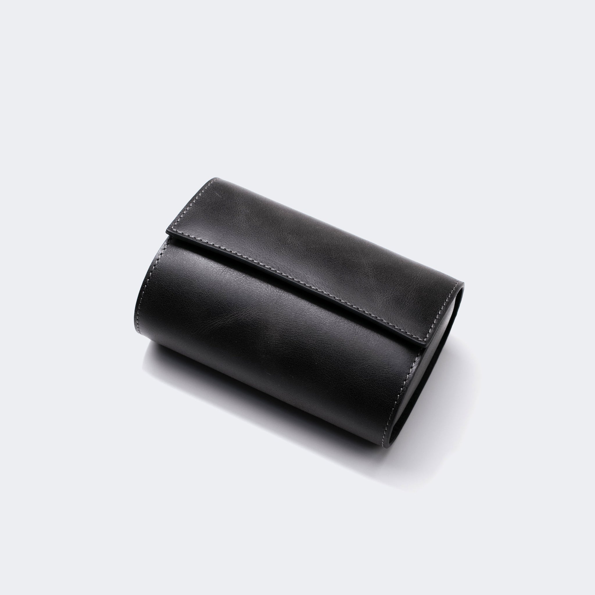 Leather Travel Watch Case - Coal