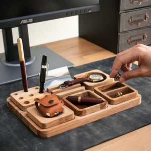 Wood Desk Organizer - Alabanda - EFENDINA PAZAR - Roarcraft Wood - 7566284325017