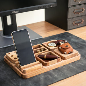 Wood Desk Organizer - Alabanda - EFENDINA PAZAR - Roarcraft Wood - 7566284325017