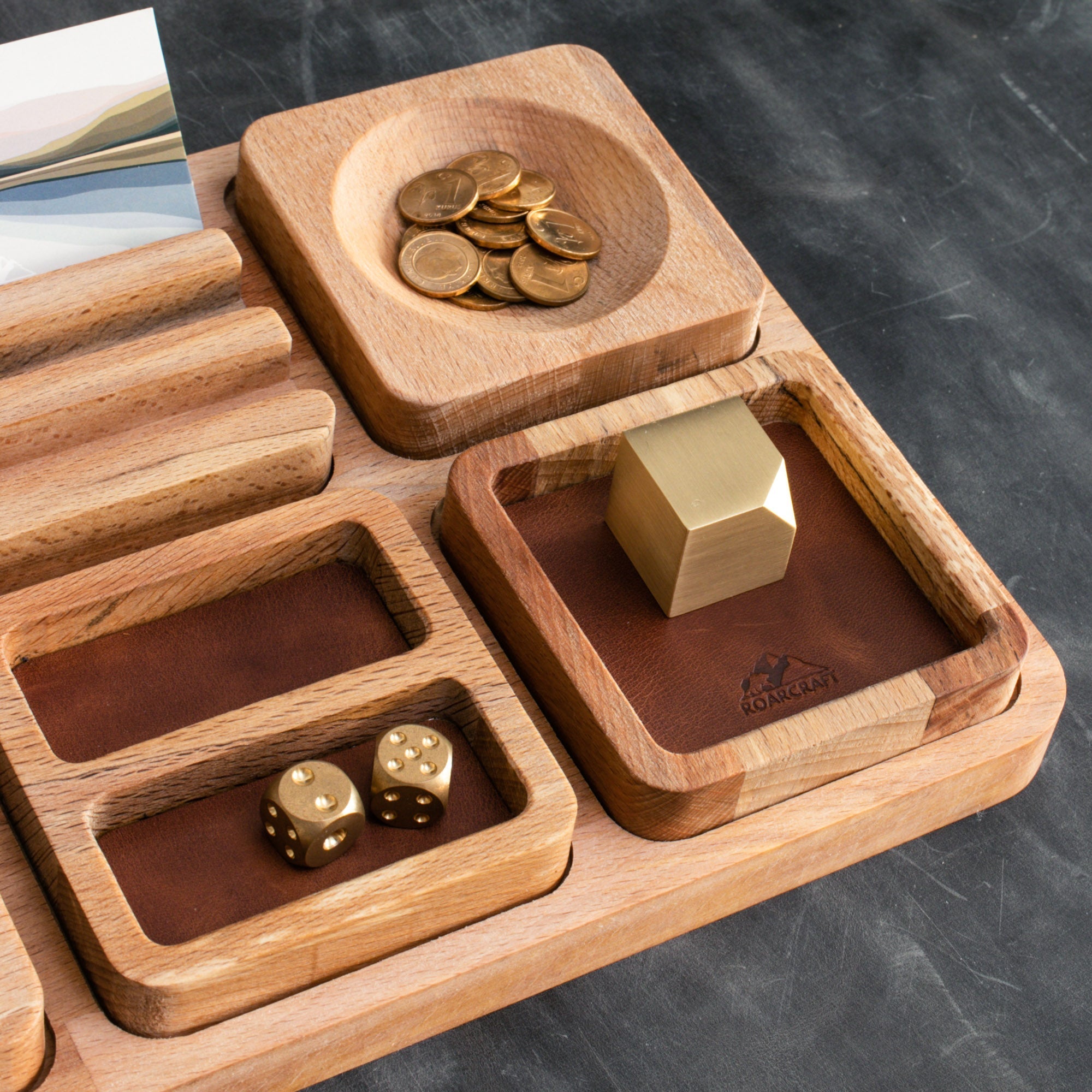 Wood Desk Organizer - Alabanda - EFENDINA PAZAR - Roarcraft Wood - 7566284325017