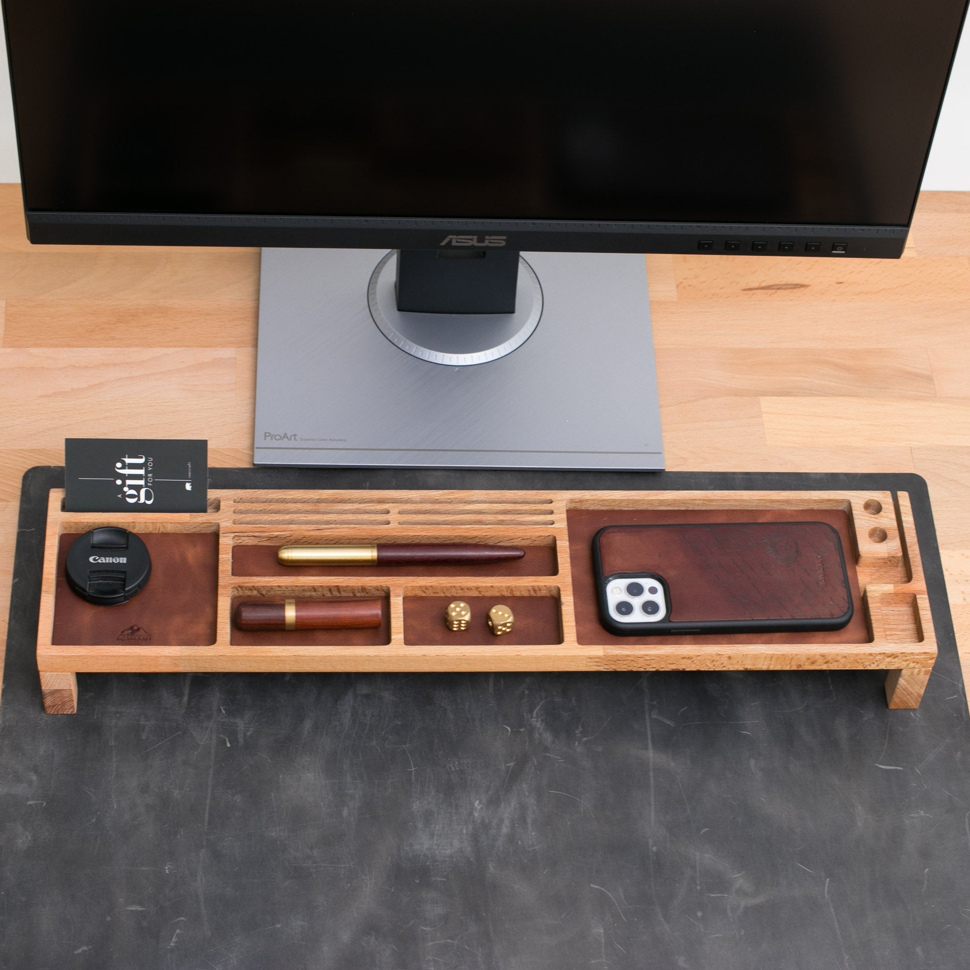 Wood Desk Organizer - Kibira - EFENDINA PAZAR - Roarcraft Wood - 7564810256537