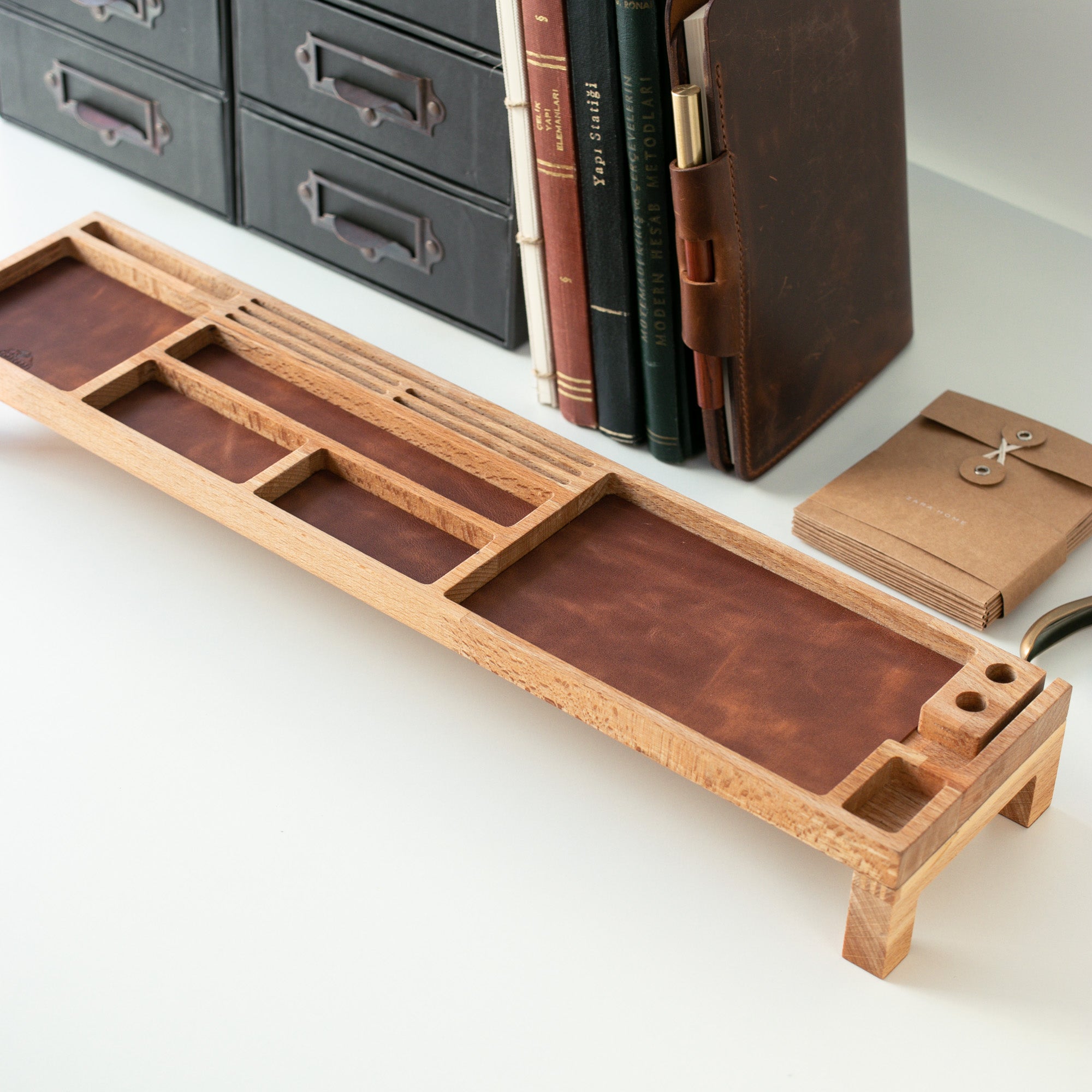 Wood Desk Organizer - Kibira - EFENDINA PAZAR - Roarcraft Wood - 7564810256537
