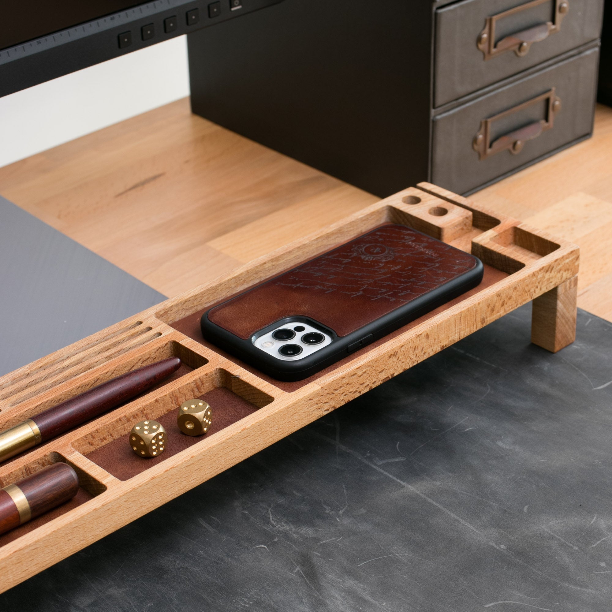 Wood Desk Organizer - Kibira - EFENDINA PAZAR - Roarcraft Wood - 7564810256537