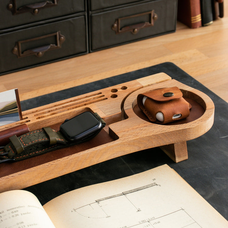 Wood Desk Organizer - Lagina - EFENDINA PAZAR - Roarcraft Wood - 7566280818841