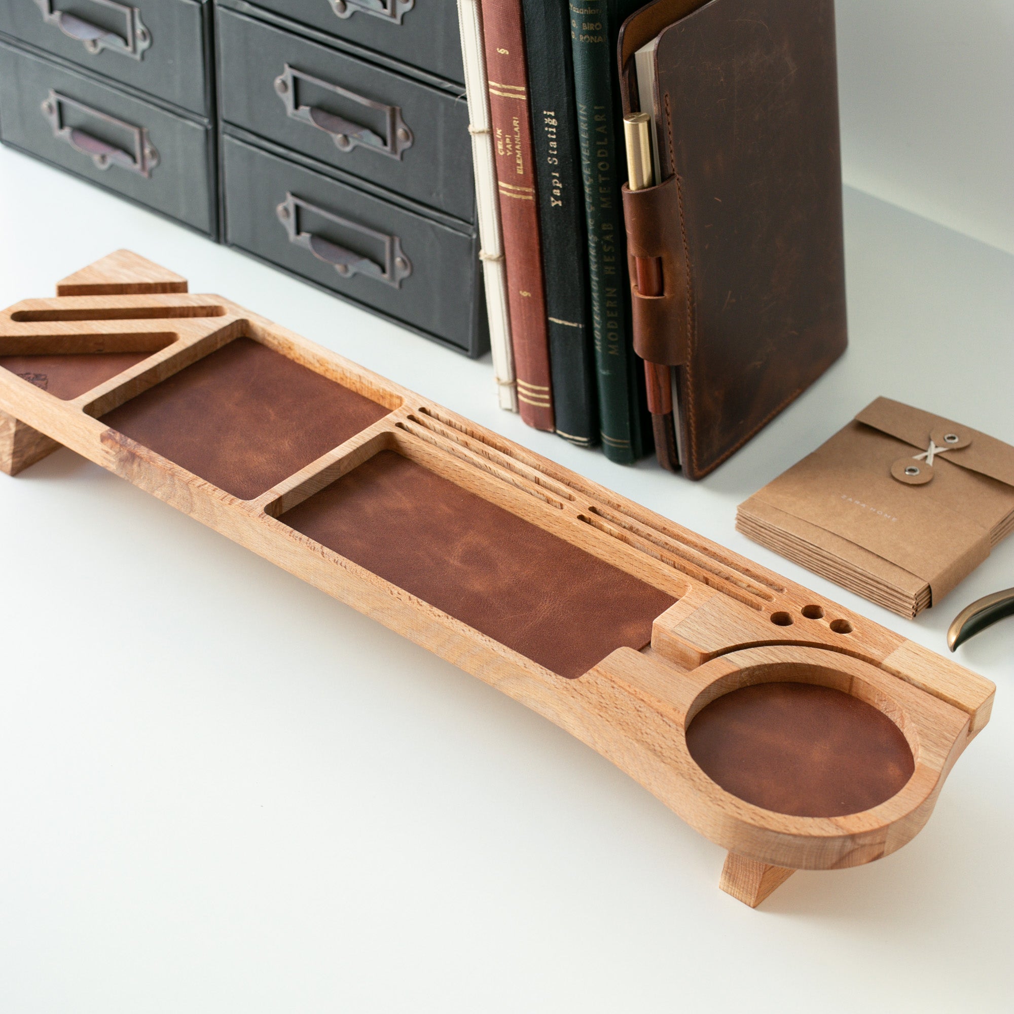 Wood Desk Organizer - Lagina - EFENDINA PAZAR - Roarcraft Wood - 7566280818841