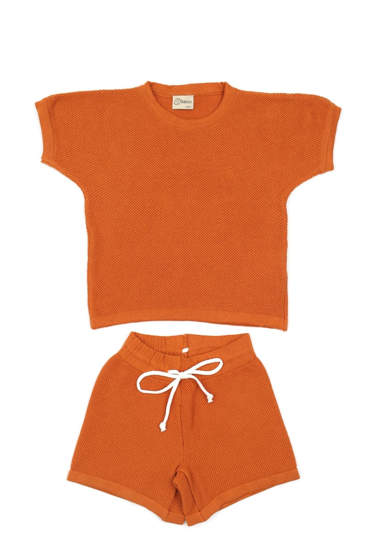Summer, Spring T-Shirt Shorts Children's Set Cinnamon