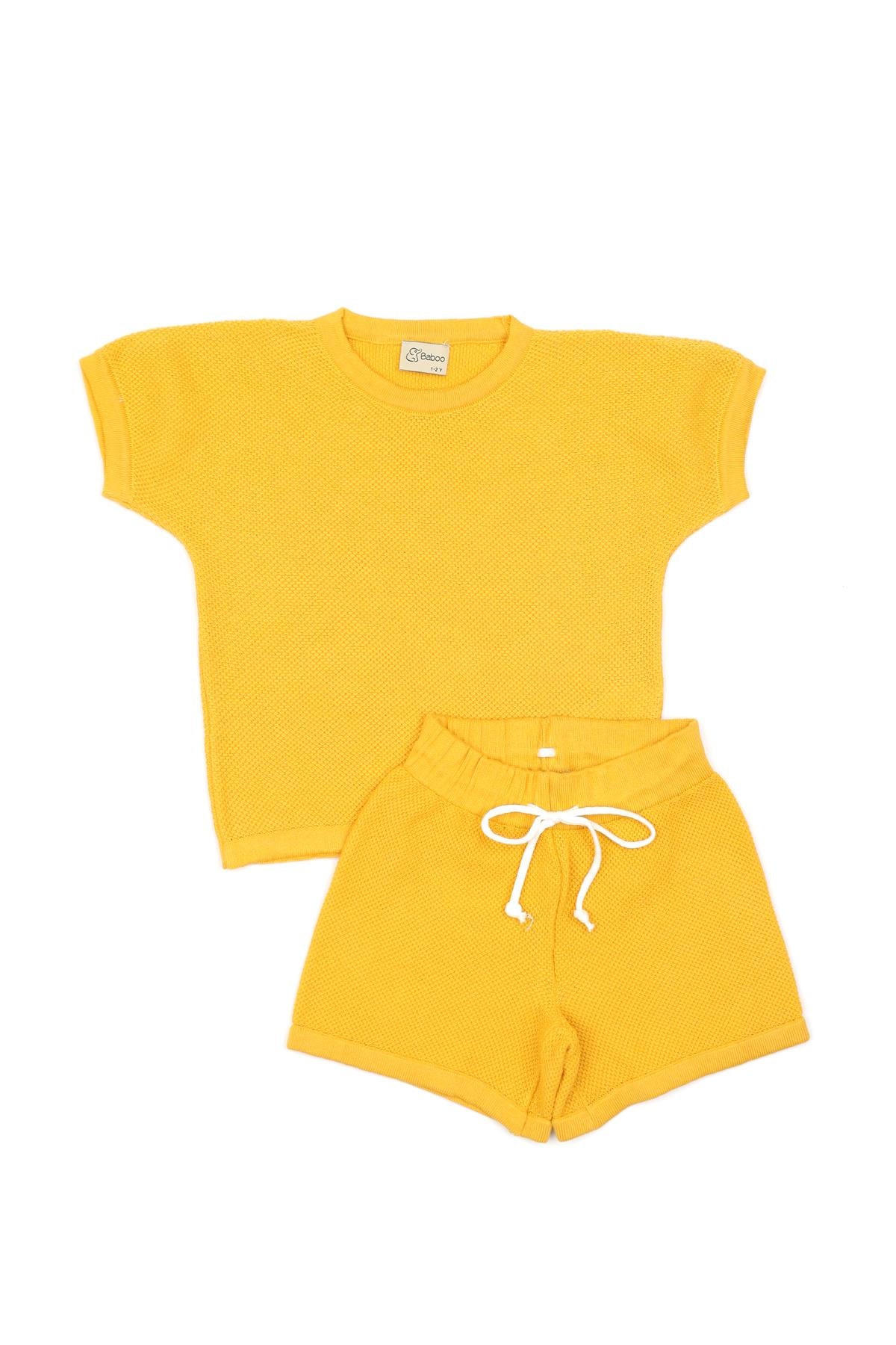 Summer Spring T-Shirt Shorts Kids Suit Yellow