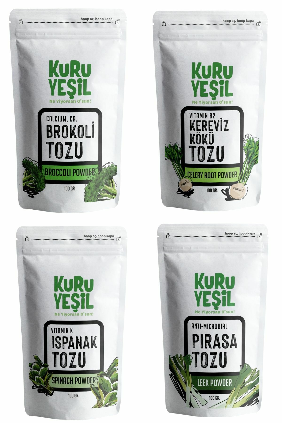 Kuru Yeşil The Power of Green Vegetables 400 g Dried Vegetable Pack 