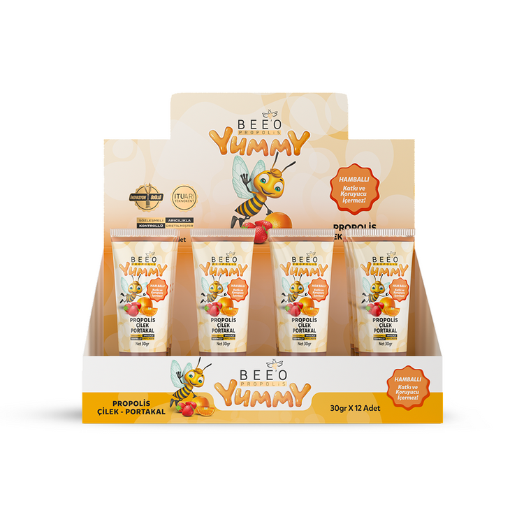 Beeo Yummy Propolis Orange Strawberry 12 Pack