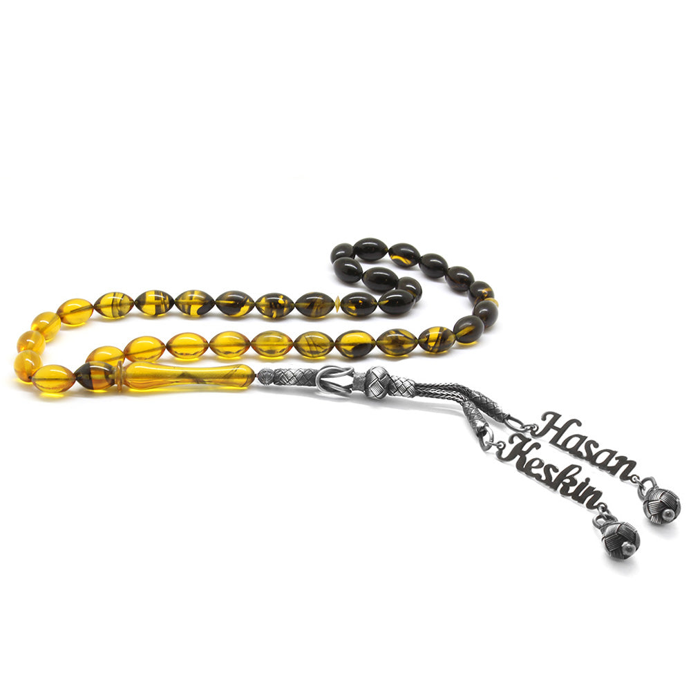 1000 Carat Double Kazaz Tassels Yellow Rosary with Name Written