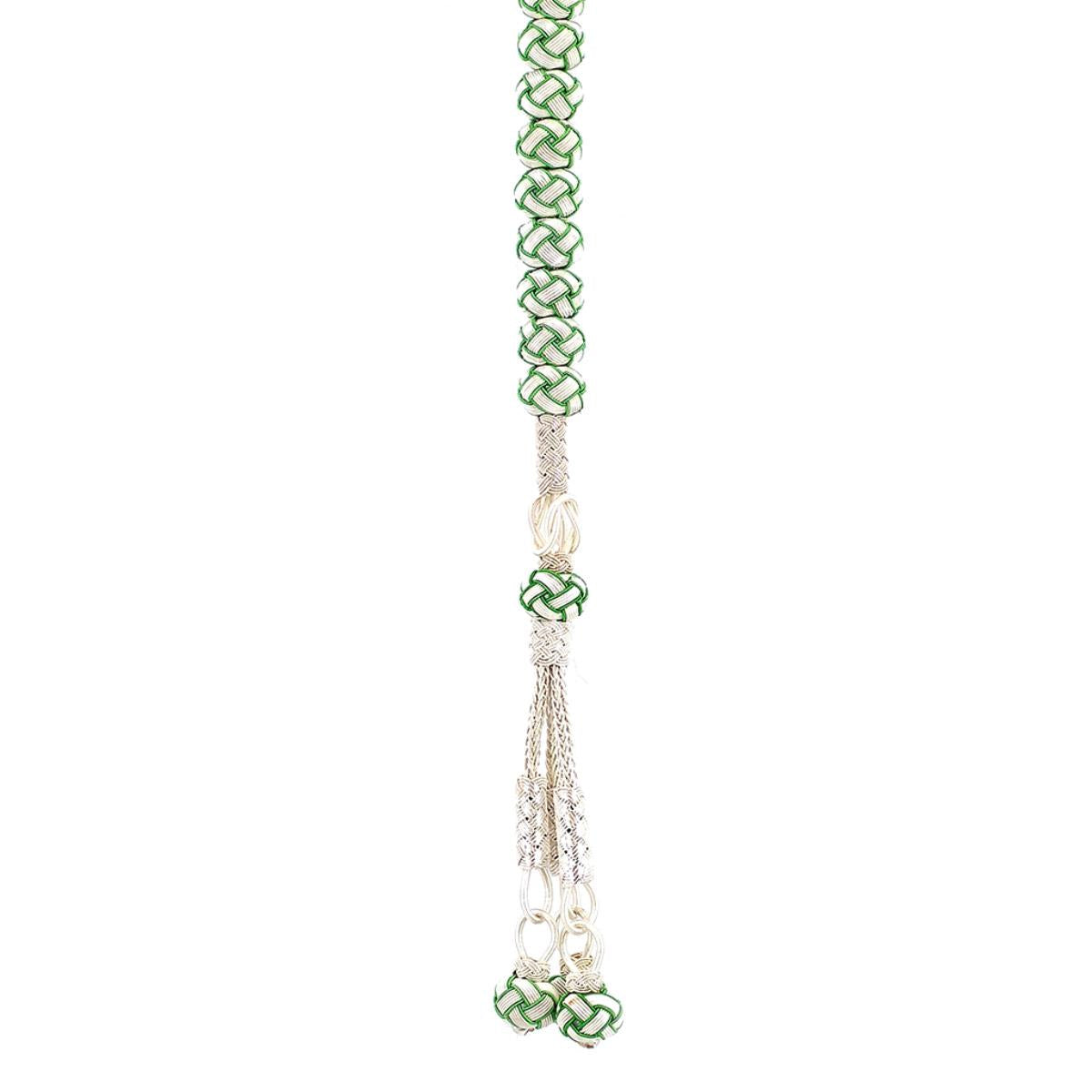 1000 Sterling Silver Kazaz Knitted Green White Fan Zaza Prayer Beads 4