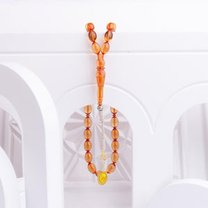 1000 Sterling Silver Fire Amber Rosary with Kazaz Tassels 2