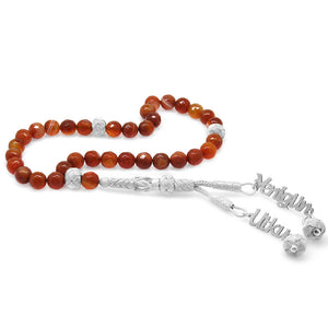 1000 Carat Name Tasseled Faceted Agate Stone Rosary