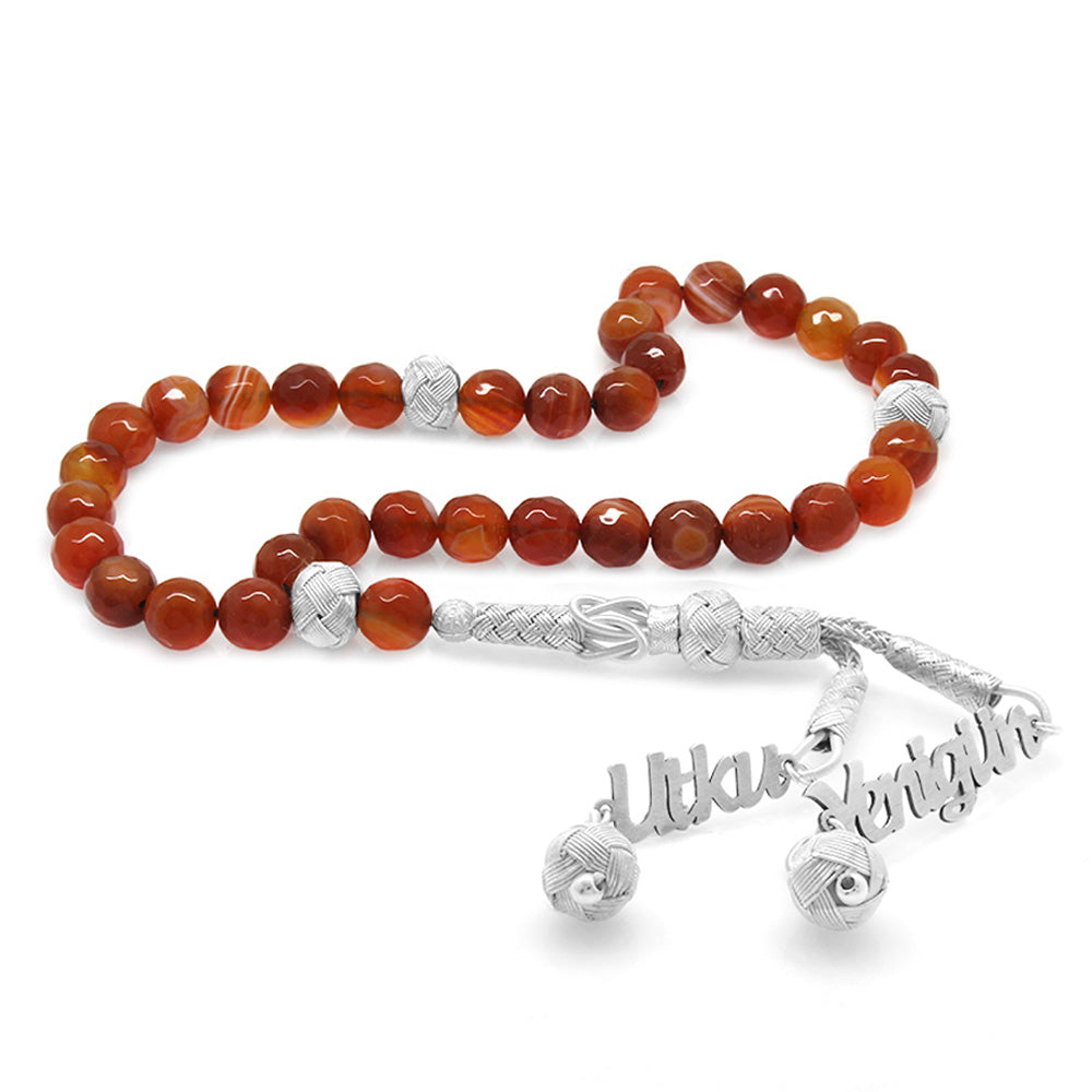 1000 Carat Name Tasseled Faceted Agate Stone Rosary 2