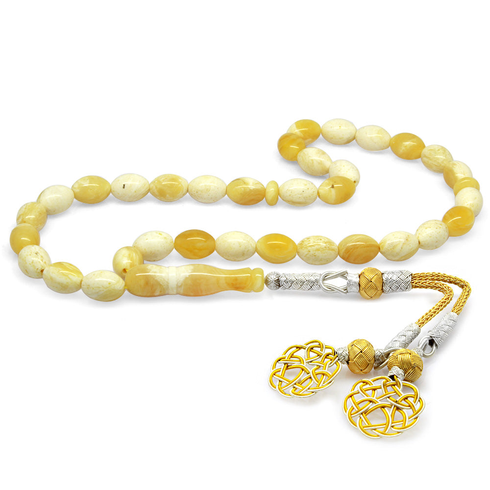 Tassels Barley Imameli King Seccer Yellow-White Amber Rosary