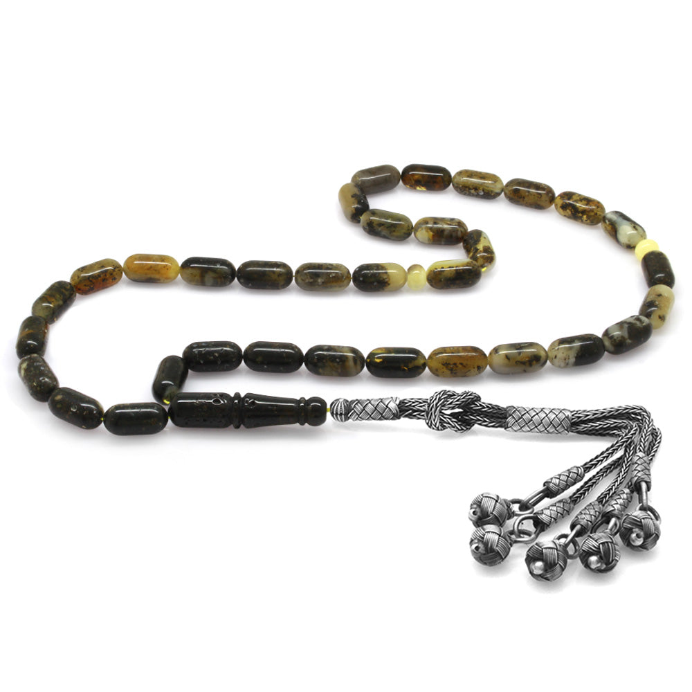 Special Premium Boxed 1000 Carat Kazaz Tassel Necklace Cut Strain Multi-Colored Dense Moire Kaliningrad Natural Drop Amber Prayer Beads