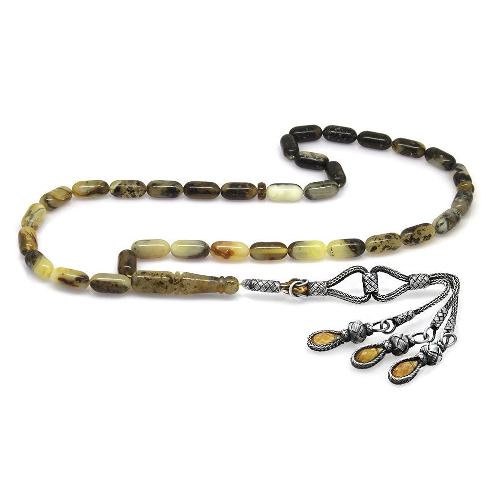 1000 Carat Kazaz Tassel Necklace Cut Strain Multi-Colored Intense Moire Kaliningrad Natural Drop Amber Rosary