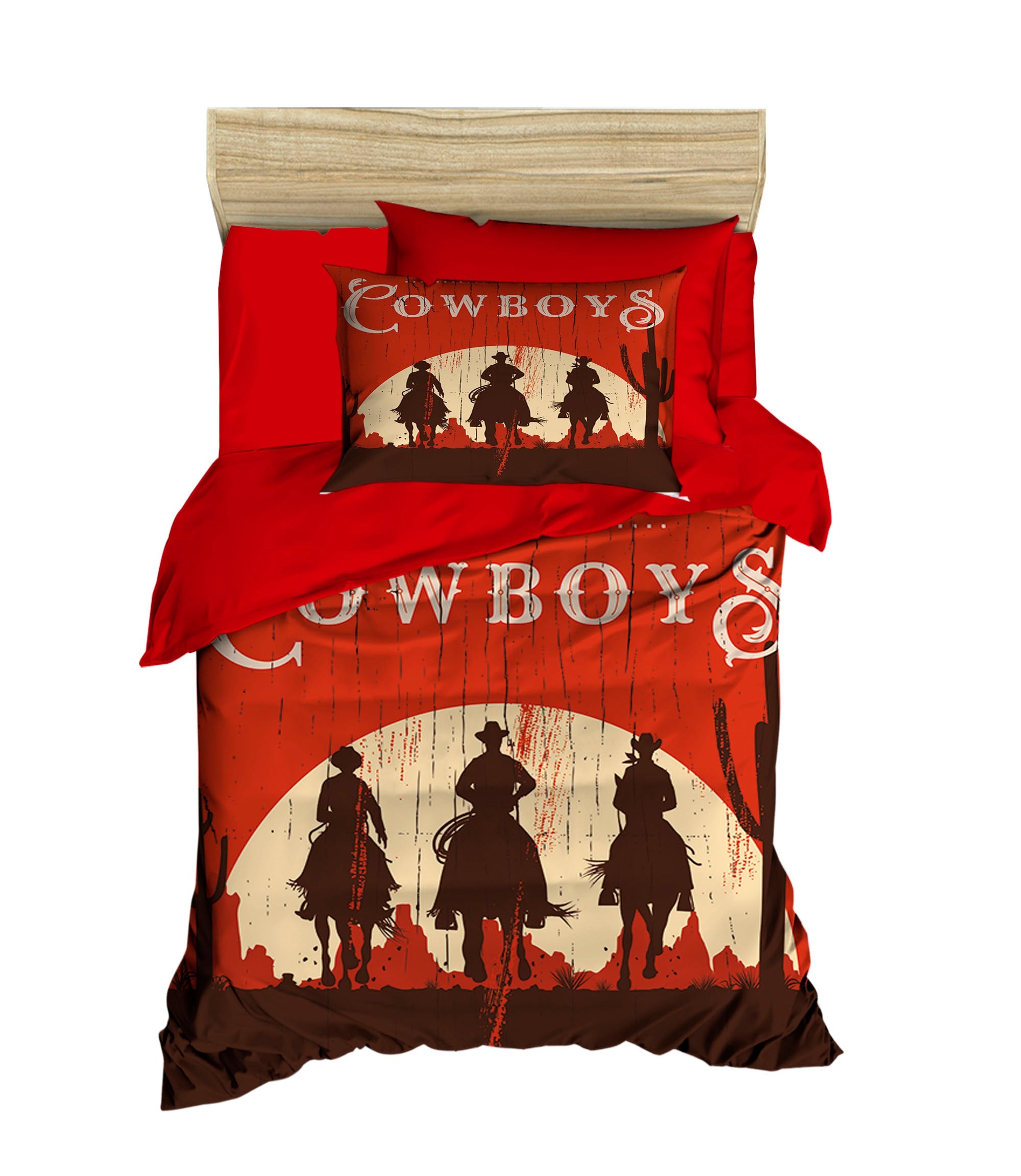 cowboys Duvet Cover Set Single Bed