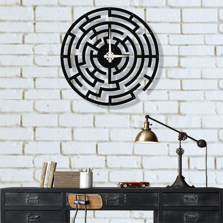 Labyrinth Metal Wall Clock